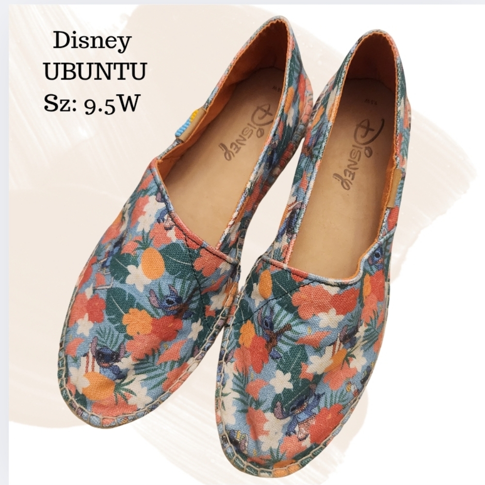 Disney‎ × Ubuntu Lilo & Stitch Floral Espadrille Flats Vibrant Slip-On Shoes